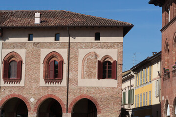 Piazza della Vittoria, the main square of Lodi, Italy