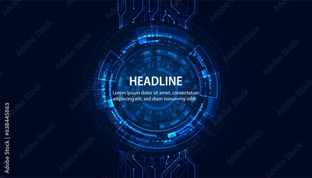 Poster abstract circle circuit board speed futuristic modern on blue background for entering topics and inf
