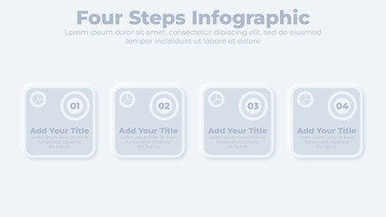 Flowchart infographic with 4 steps or options business template for presentation