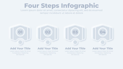 Flat banners for infographic presentation slide with 4 options or steps