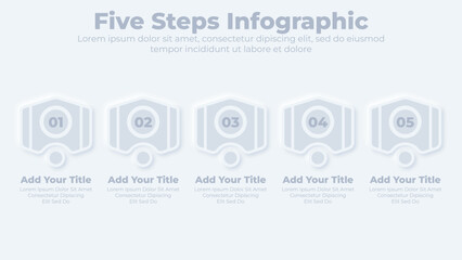 Abstract elements of graph and timeline diagram with 5 steps infographic
