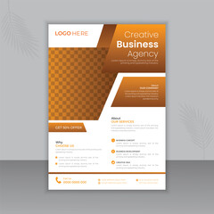Creative business flyer and corporate design template. It can be adapted to brochures, magazines, annual reports, posters, presentations, flyers and banners, gradient colors, and white backgrounds