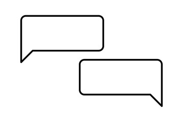 Vector speech bubbles. Empty space for text. Line rectangle speech, dialog bubble for comic, book, poster, illustration, etc.