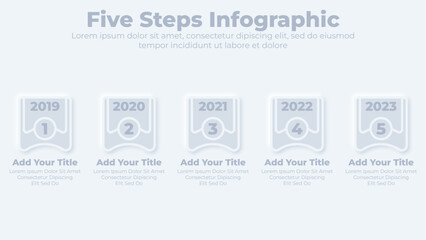 Business infographic elements with five steps