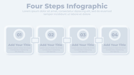 Neumorphic infographic template for business timeline presentation