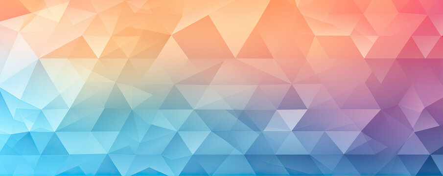 Triangle color shape background.  Pastel triangle Grid Mosaic rainbow.   Pastel triangle rainbow coloring. wide banner
