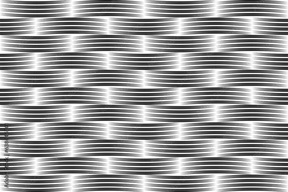 Aufkleber abstract of curve pattern. design woven of rblack on white background. design print for illustration