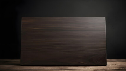 Naklejka premium Dark Wood for Announcement. Modern Elegante setting for product placement. Natural Dark Wood for promotional display. Aspect ratio 16:9.