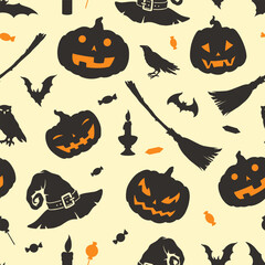 Halloween party colorful seamless pattern