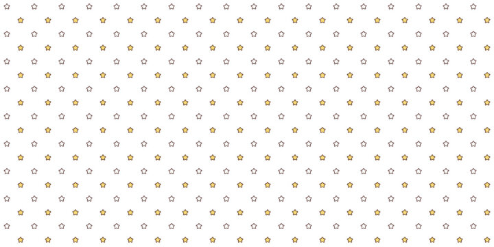 Cute Yellow Stars Polka Dots Pattern Simple Seamless Vector Design