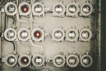 old electro fuses in an electrical box