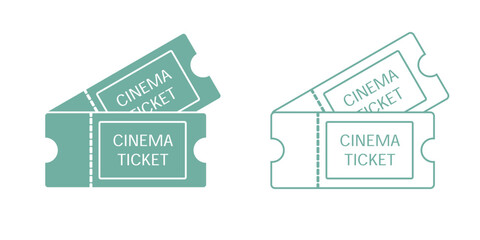 Cinema ticket vector isolated on white background