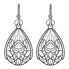 Earrings line icon. Ears jewel vector illustration isolated on white. Jewelry outline style.