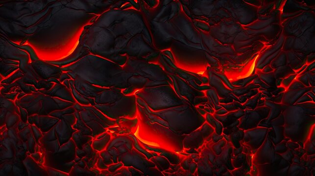 Lava Background with Magma Texture. Abstract Fire Heat Burn Three-Dimensional Banner Basalt Wallpaper: Generative AI