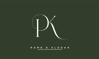 PK,  KP,  P,  K  Abstract  Letters  Logo  Monogram - obrazy, fototapety, plakaty