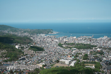 Fototapeta na wymiar 小樽天狗山から見た小樽の風景