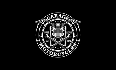 Custom motorcycle vintage emblem, logo motor badge
