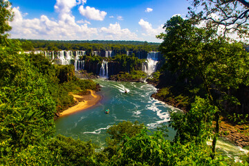 Iguacu falls national park beautiful views, waterfalls, cascades, cataratas Iguazu Iguacu Brazil