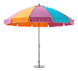 Obraz premium Colorful beach umbrella isolated.