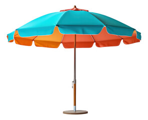 Colorful beach umbrella isolated.