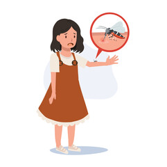 Preventing Zika Virus Spread concept. ypung little child  with Mosquito Bites Scratching Itchy Skin in Summertime.