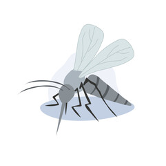 Illustration of Mosquito. Summer Bug. Disease-Carrying Mosquito. Flat vector cartoon illustration