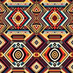 Ethnic boho ornament. Seamless pattern. Tribal vector texture.