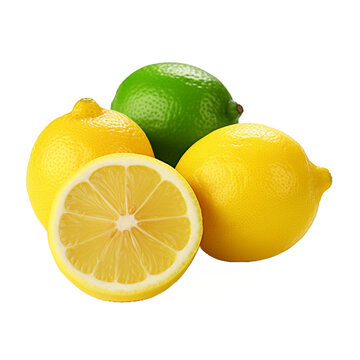 lemon isolated on transparent background cutout
