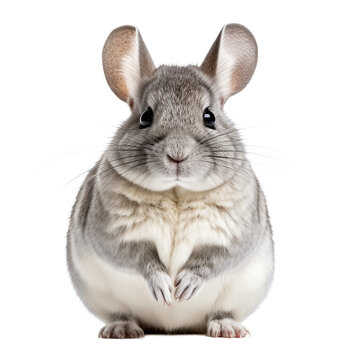 Chinchilla isolated on transparent background cutout