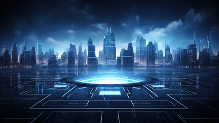Fototapeta premium abstract Interface hi tech sci fi interface technology future city urban style background