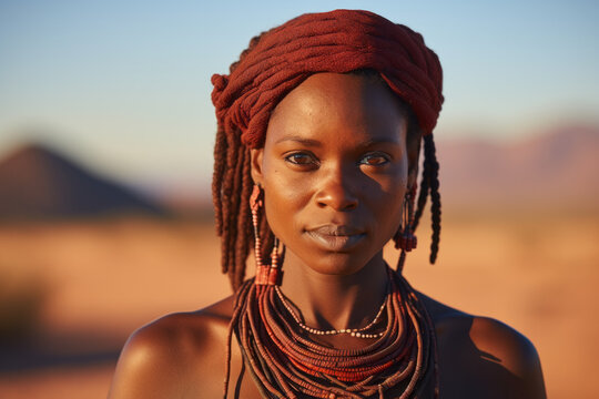Portrait of Himba minority woman