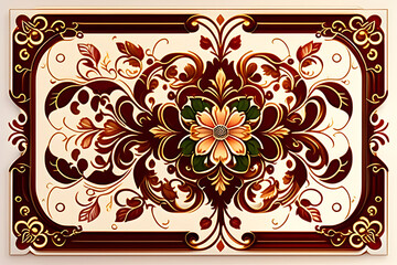 beautiful symmetrical decorative ornament with classical floral elements