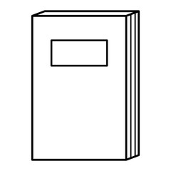 Closing book icon with header. Outline