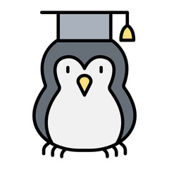 Smart penguin icon