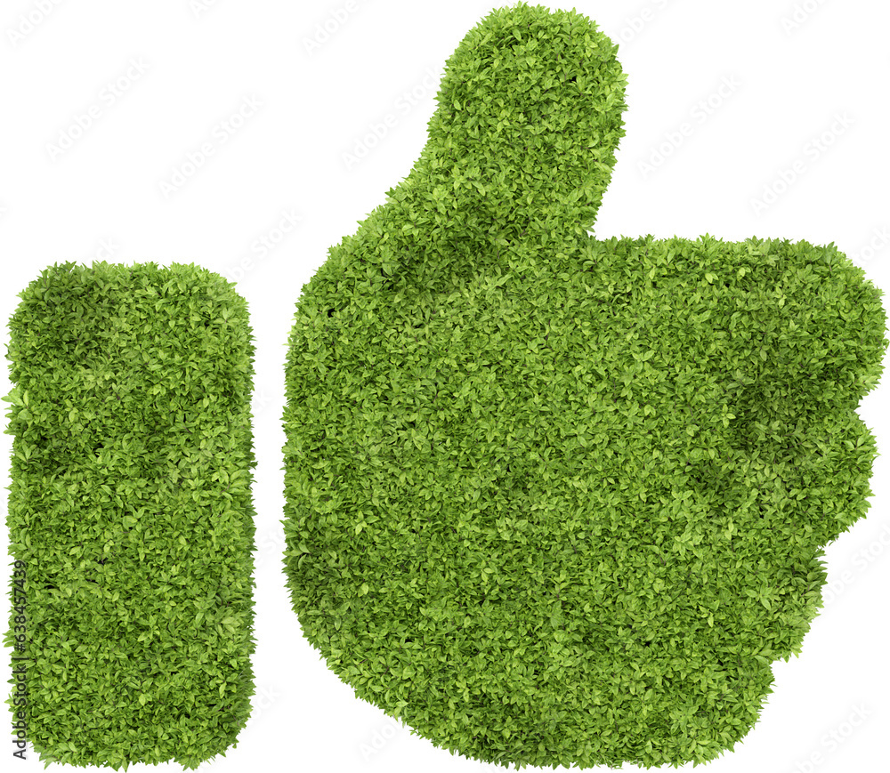 Aufkleber garden bush in shopping icon shape. 3d rendering of isolated objects.