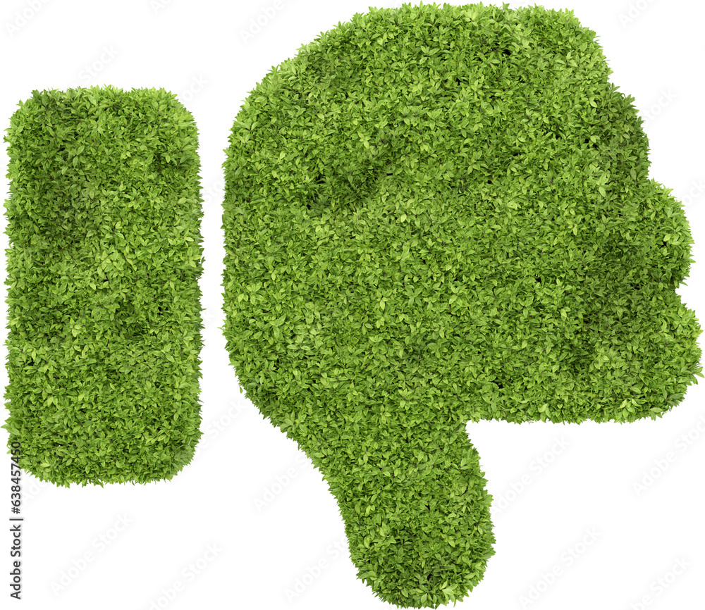 Aufkleber garden bush in shopping icon shape. 3d rendering of isolated objects.