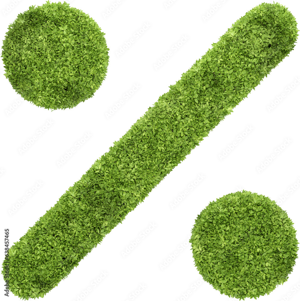 Aufkleber garden bush in shopping icon shape. 3d rendering of isolated objects.
