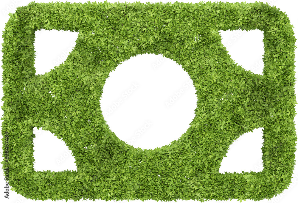 Aufkleber garden bush in shopping icon shape. 3d rendering of isolated objects.