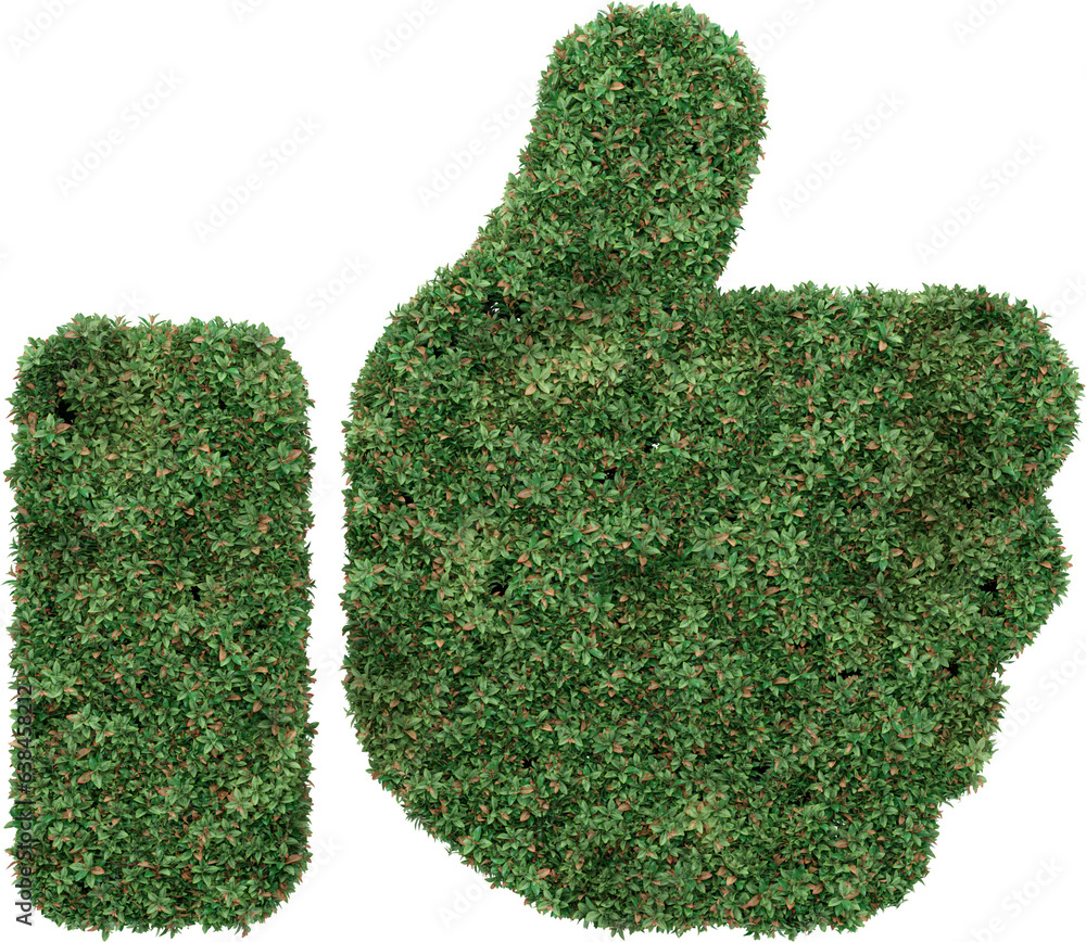 Aufkleber garden bush in shopping icon shape. 3d rendering of isolated objects.