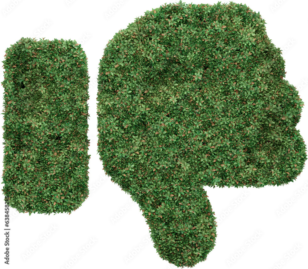 Aufkleber garden bush in shopping icon shape. 3d rendering of isolated objects.
