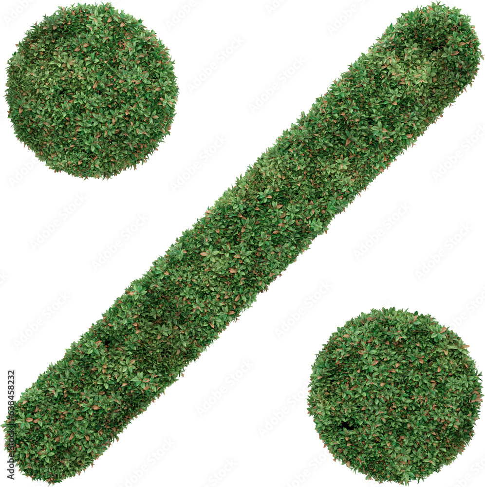 Aufkleber garden bush in shopping icon shape. 3d rendering of isolated objects.