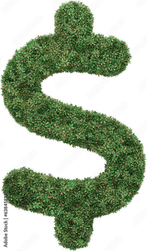 Aufkleber garden bush in shopping icon shape. 3d rendering of isolated objects.