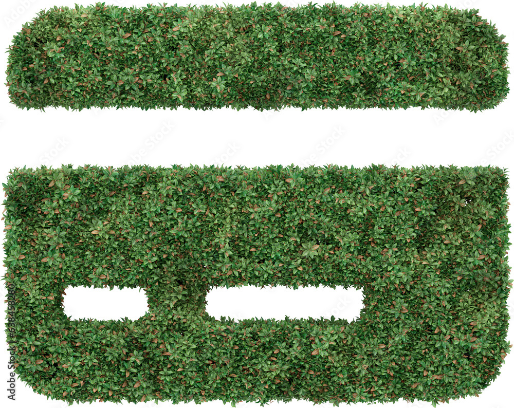 Aufkleber garden bush in shopping icon shape. 3d rendering of isolated objects.