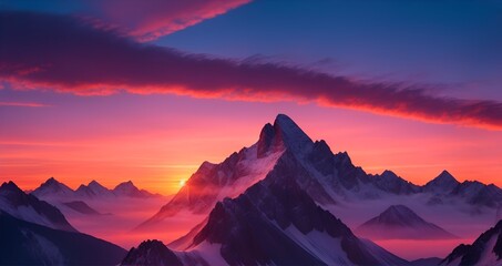 sunset in the mountains. sunrise in the mountains. sunset over the mountains