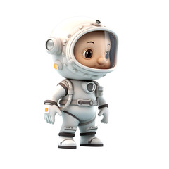 Obraz na płótnie Canvas 3D rendering of a cute little astronaut on a white background.