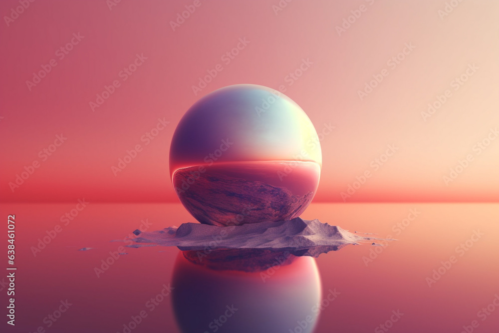 Aufkleber a minimalistic and abstract representation of a planet, with clean lines and simple geometric shapes. Generative AI technology
