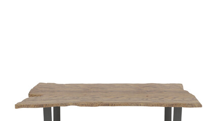 wooden table isolated on a white background