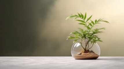 plant in a vase on the table, produce mockup