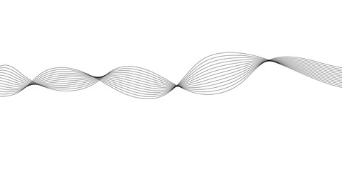 Abstract wavy white and grey curved lines on transparent background. Frequency sound wave lines and technology background, Design for brochure, flyer, banner, template, business wave lines background.