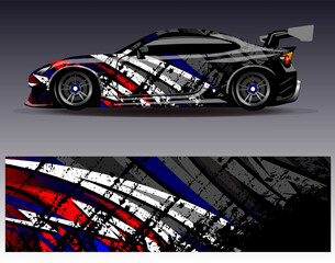 Race car wrap decal designs. Abstract racing and sport background for car livery or daily use car vinyl sticker